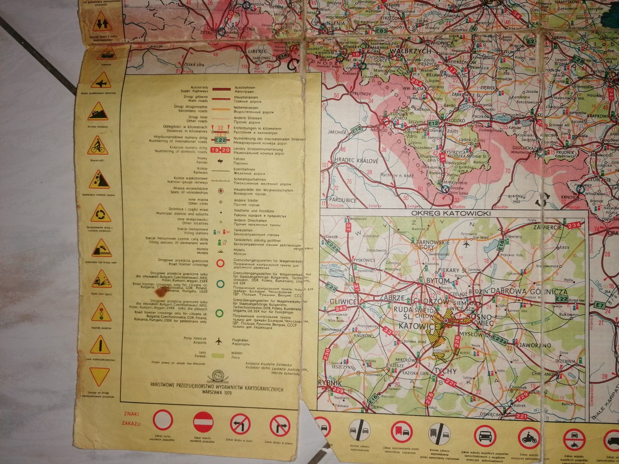 Samochodowa Mapa Polski z 1979 roku