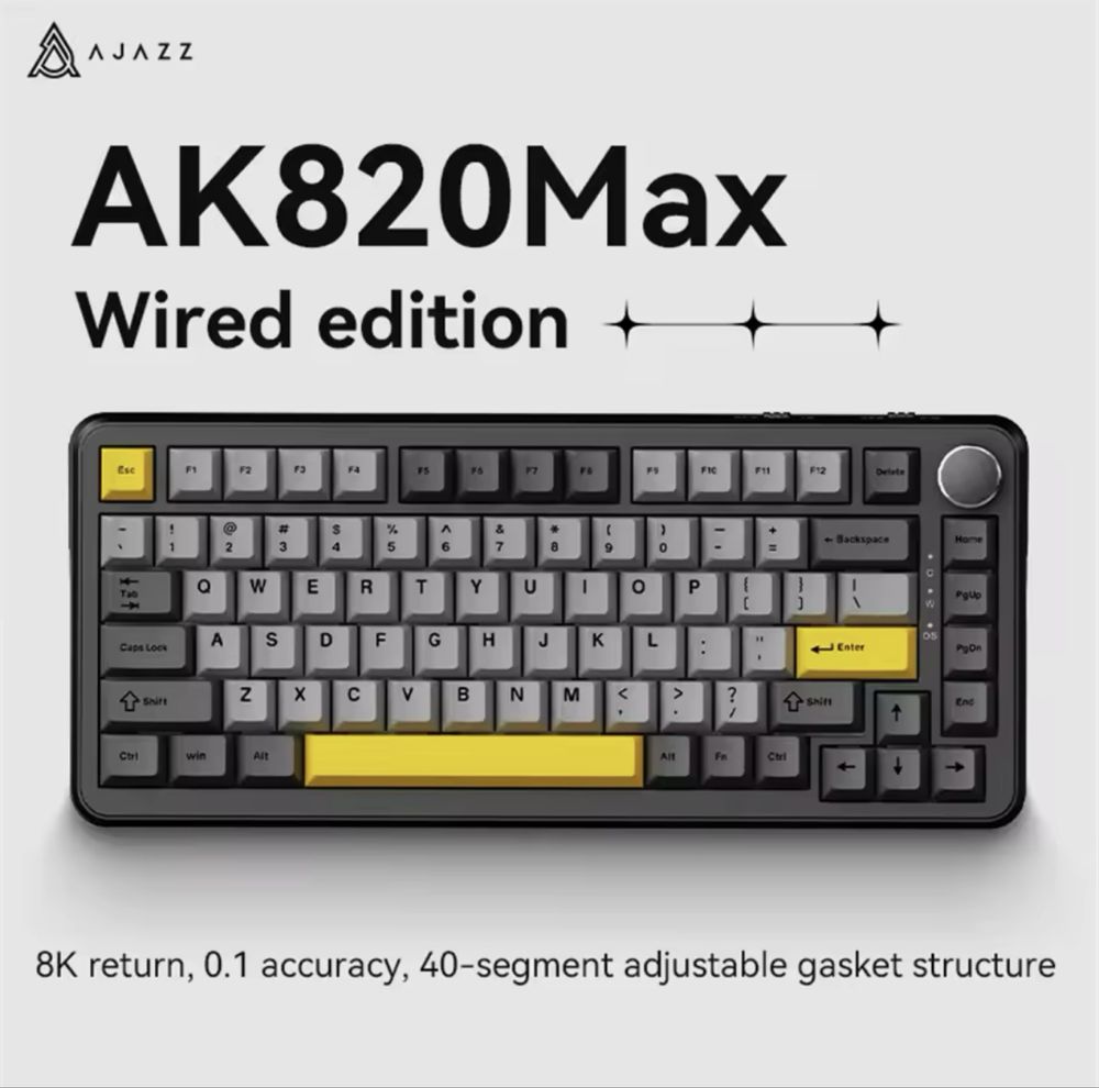 Механическая клавиатура | клавиатура на желтых | ajazz ak820 max