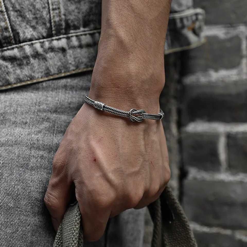 Мужской серебряный браслет