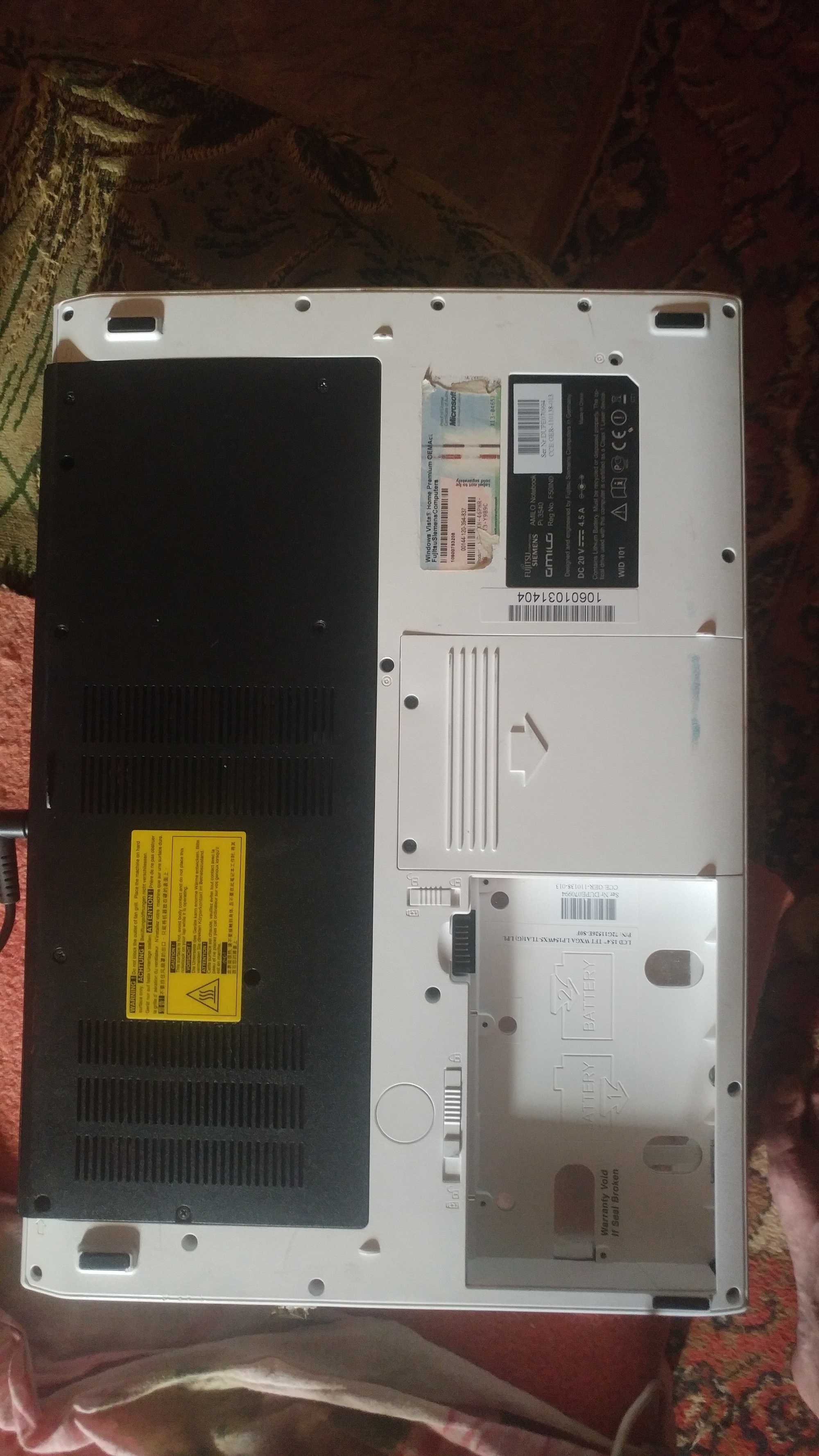Ноут Fujitsu Pi3540.2*2.13ггц,2гб ддр2,GeForce 9300M GS,500 гб.