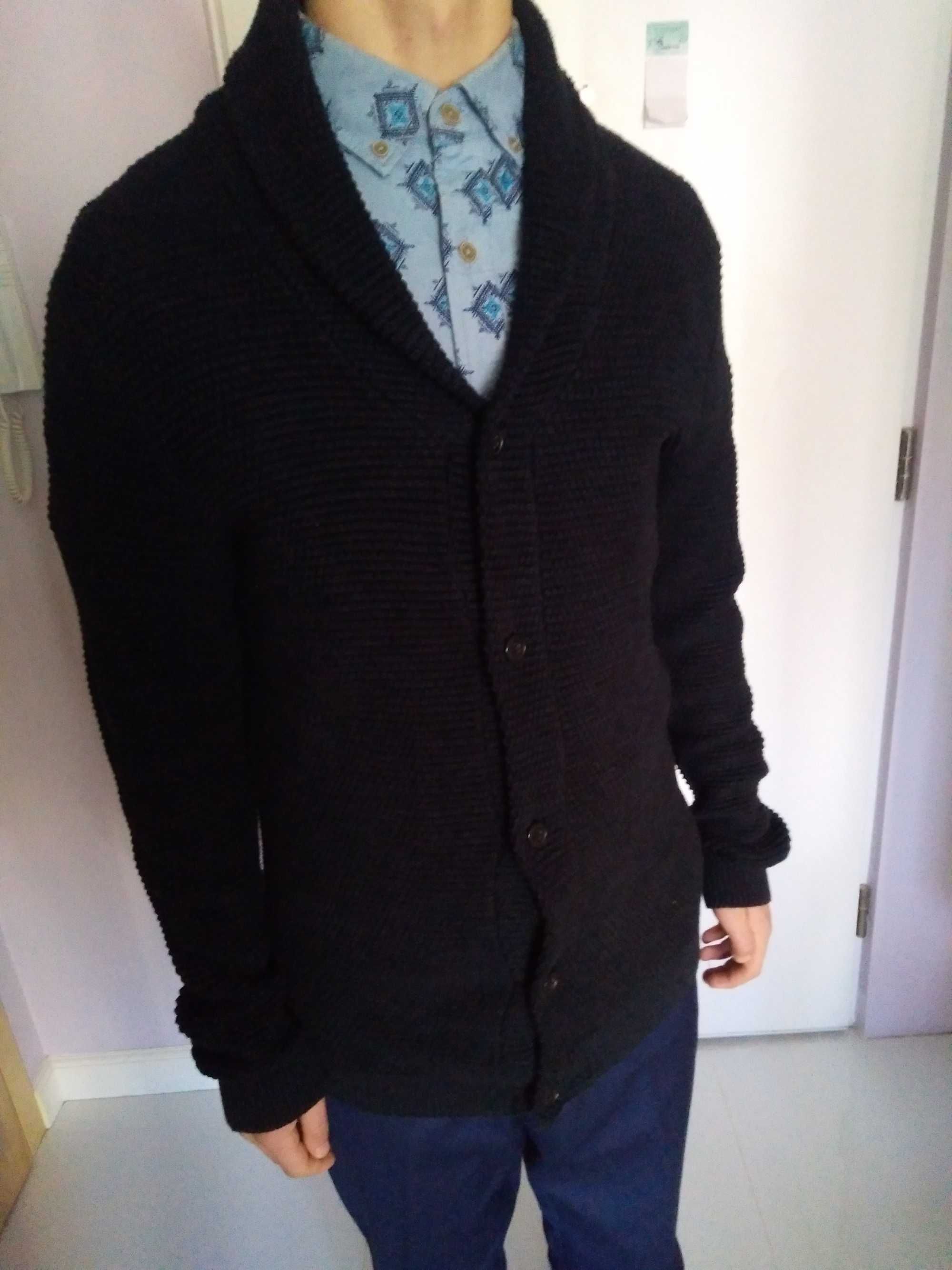 Bawełniany Selected Homme sweter zapinany kardigan męski chłopięcy M