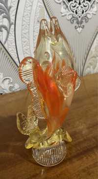 Ваза штоф статуэтка цветное стекло Рыбка ссср