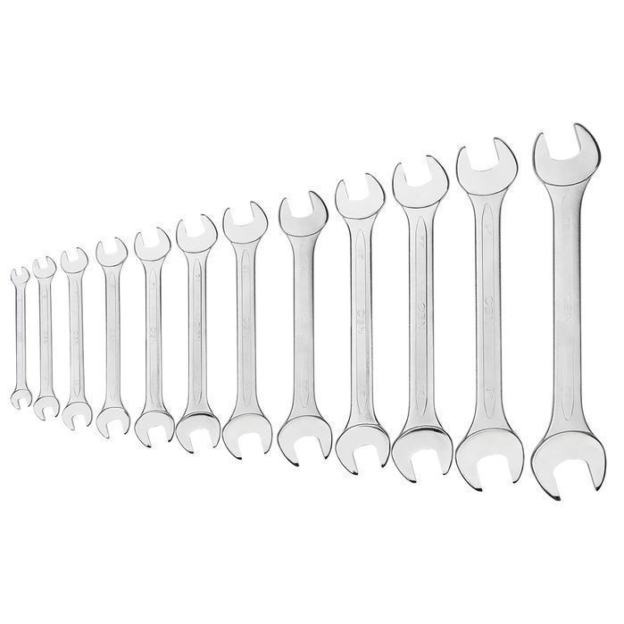 Klucze Płaskie Dwustronne 6-32 Mm, Zestaw 12 Szt.