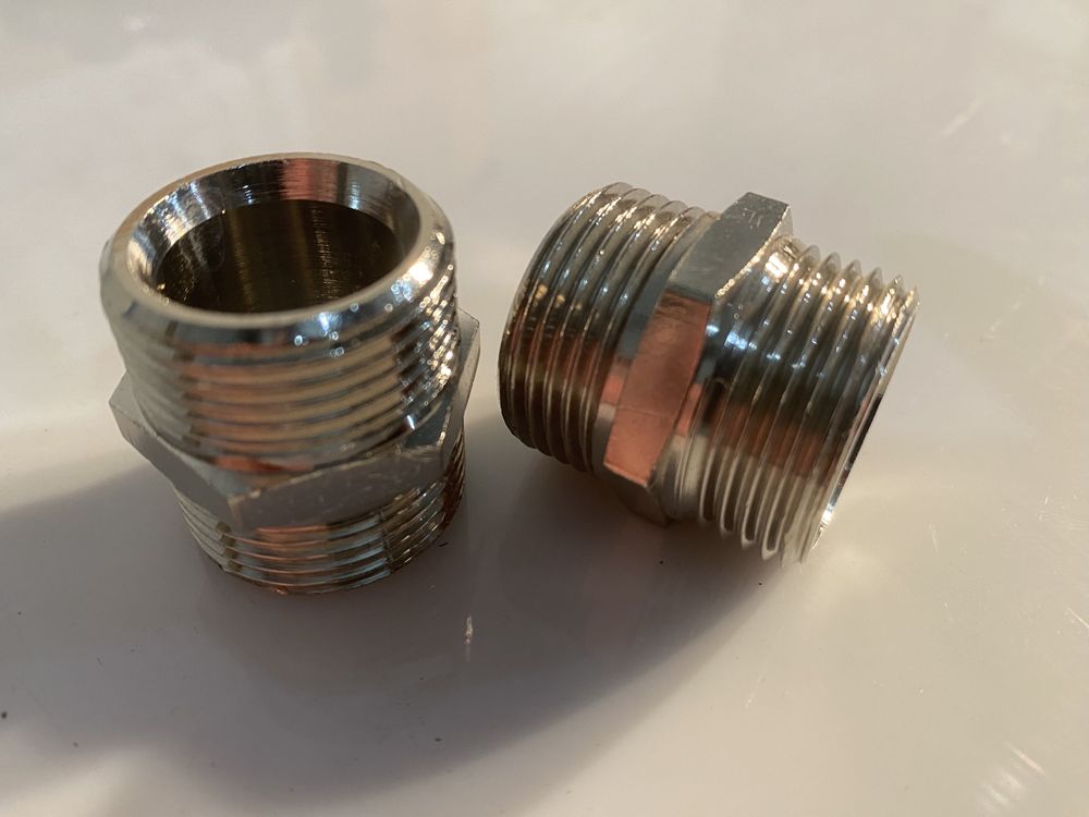 Ніпель  General Fittings. 3/4" x 3/4" (нікель) Італія