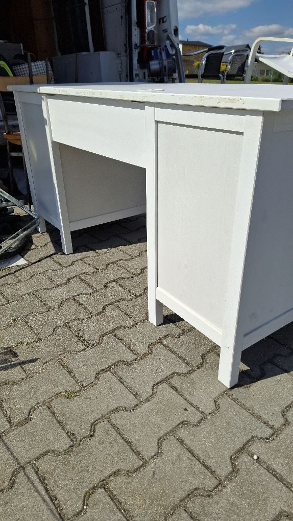 Biurko prawdziwe drewno sosna/białe