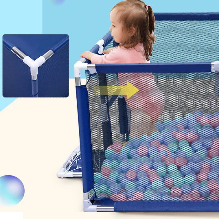 Parque Infantil Azul – Rectangular / 190x129cm / Cesto – PROPREMIUM