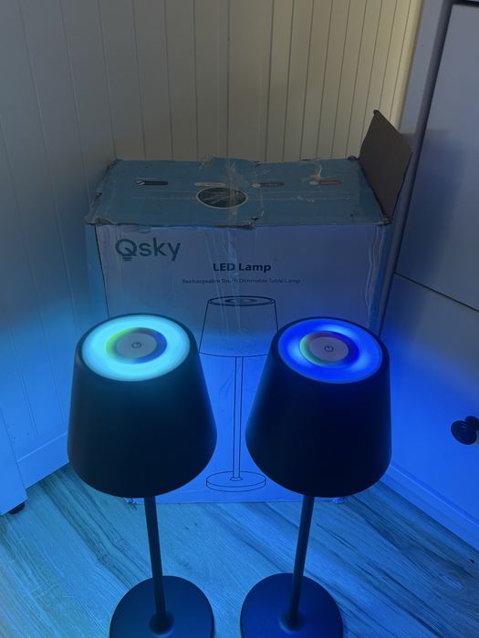 Qsky lampa lampki stołowa LED 2 sztuki akumulatorowa