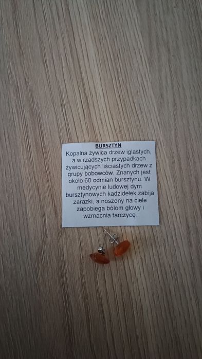 Kolczyki z bursztynu plus gratis