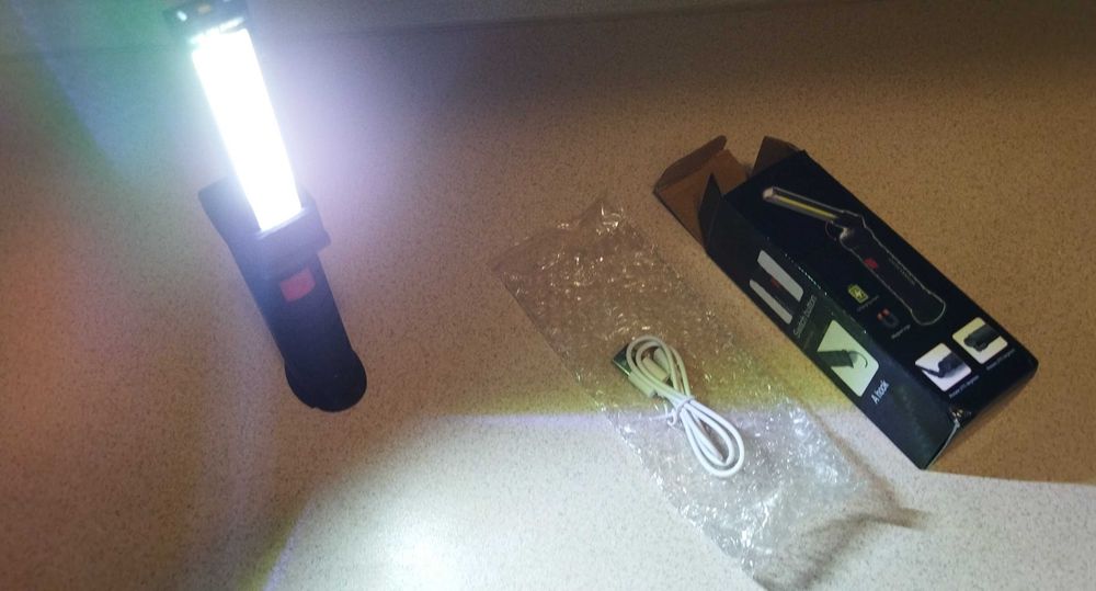 Фонарик складной  "WorkLight" - Cob + Led  на аккумуляторе 18650