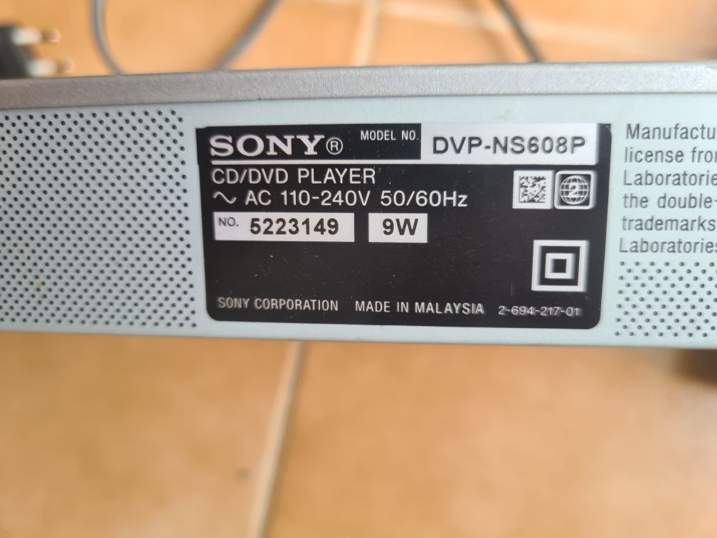 Leitor de dvds Sony