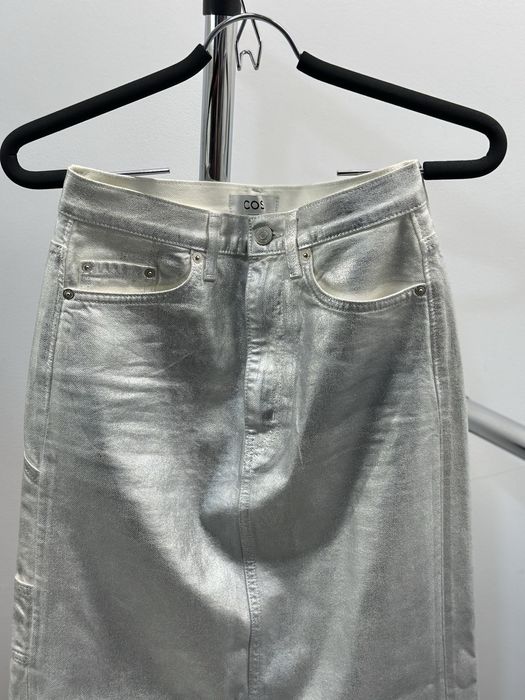 Джинсова срібна максі спідниця Cos