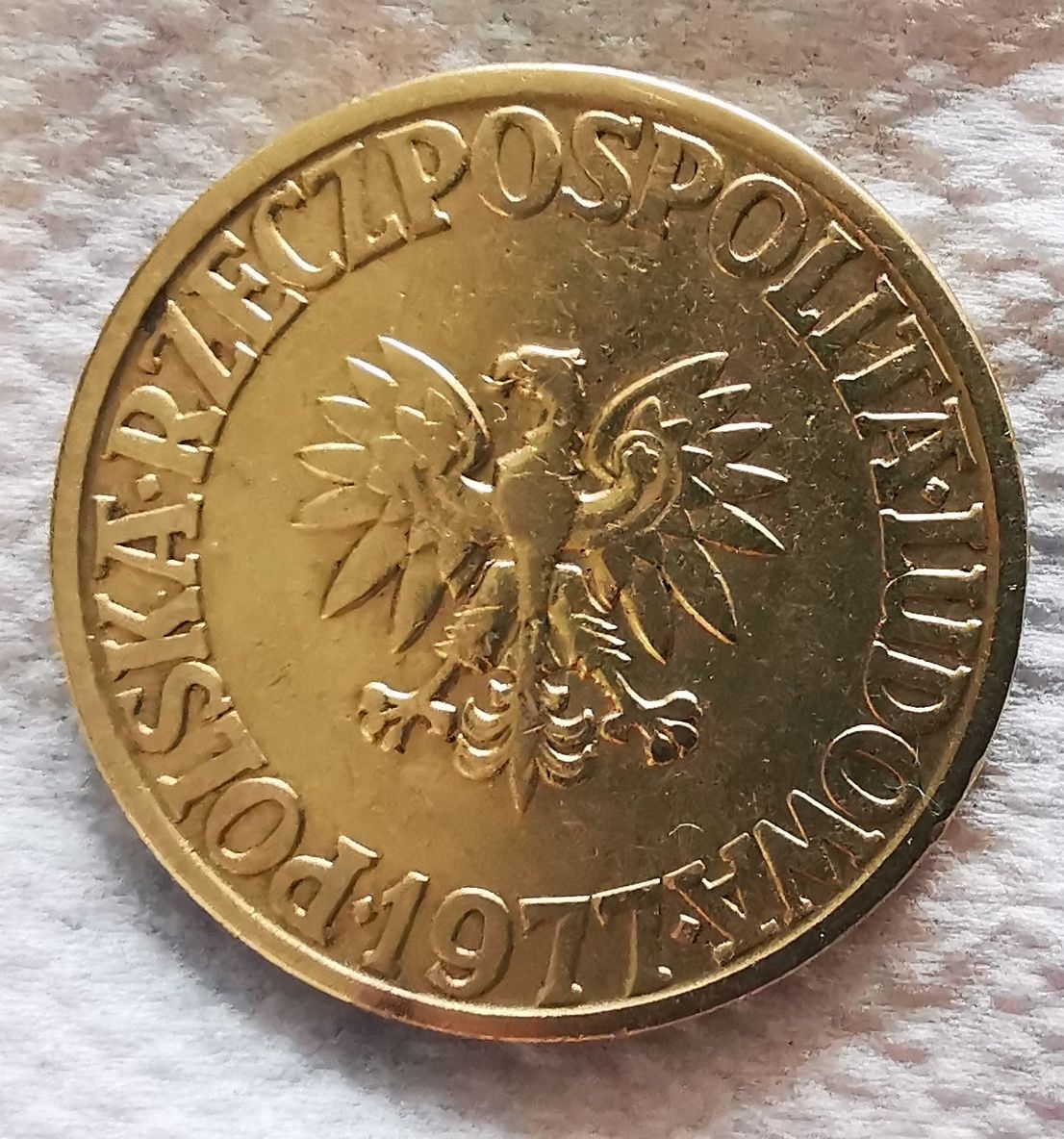 Moneta 5 złotych 1977r bez znaku mennicy