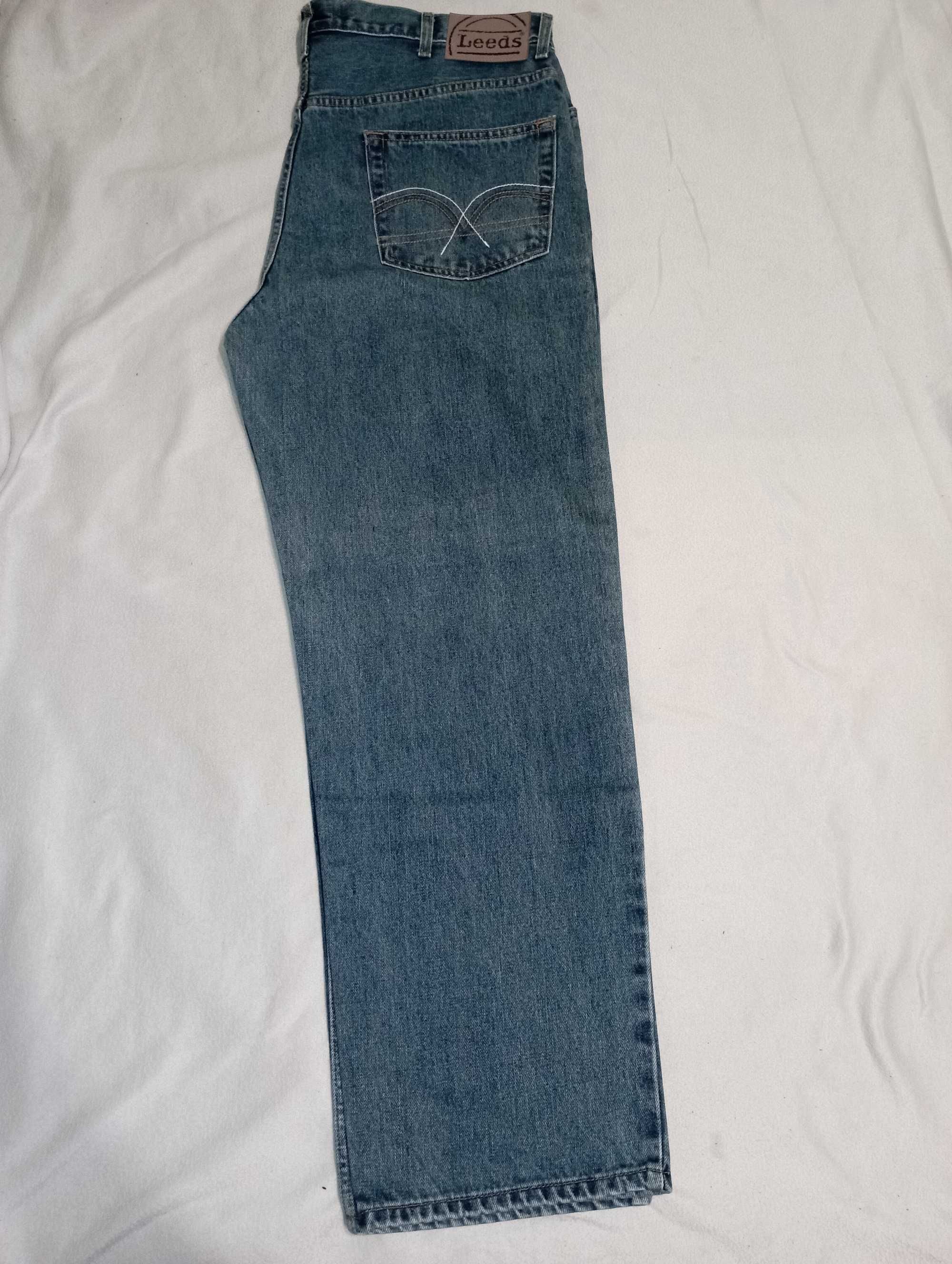 LEEDS spodnie męskie JEANS W42 L32 *