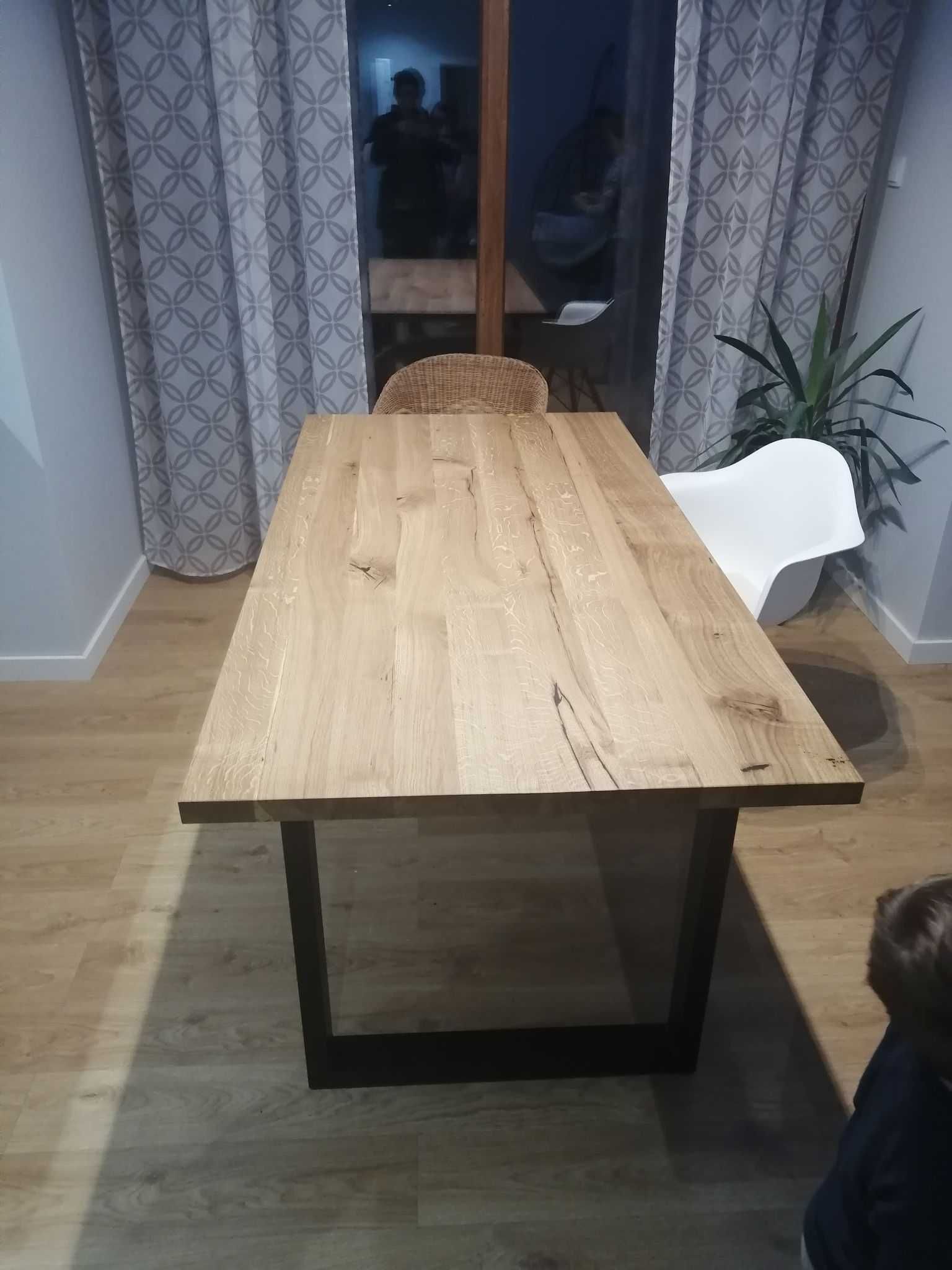 Blat drewniany Dąb Lite drewno Stół loft / na wymiar / blat dębowy