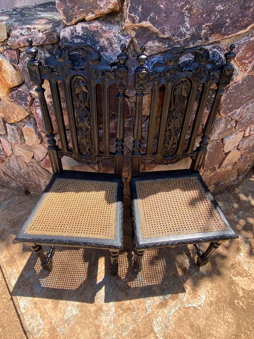 Cadeiras Artesanais Chinesas Séc XIX Madeira exótica Original 1,07 cm