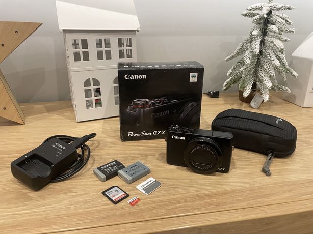 Canon G7X + karta 64GB i 32GB + 2 baterie
