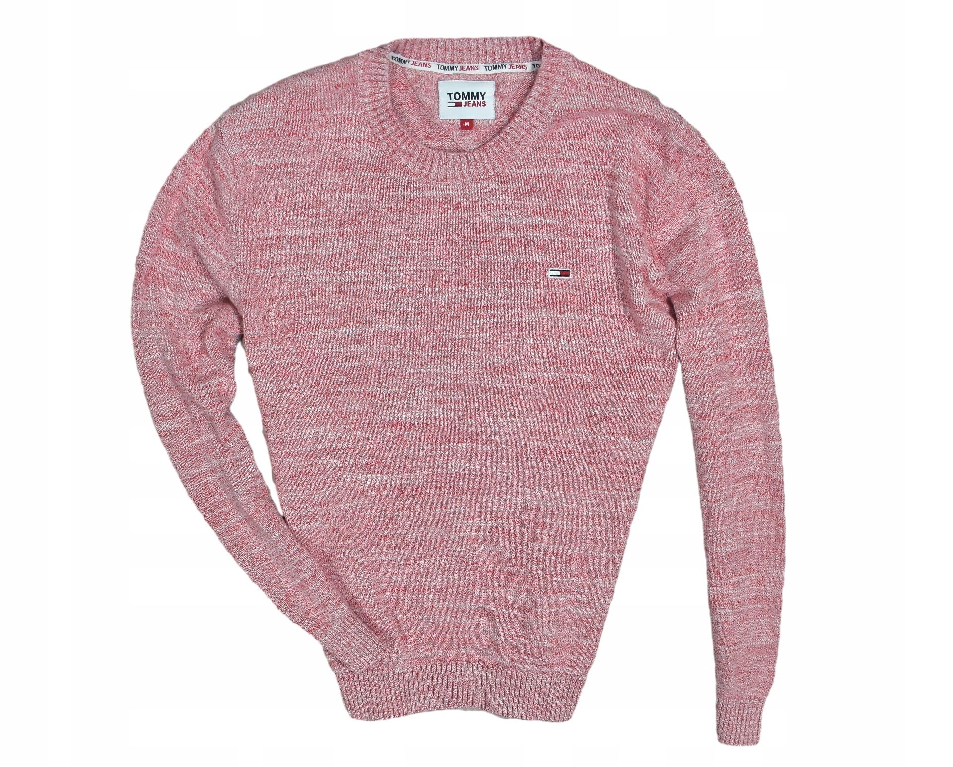 Tommy Jeans Bawełniany Sweter Męski Czerwony Melanż M