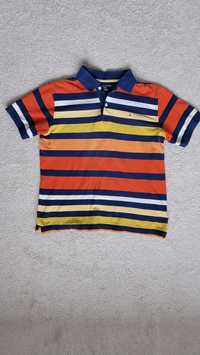 Koszulka polo Tommy Hilfiger 12-14 L paski kolor