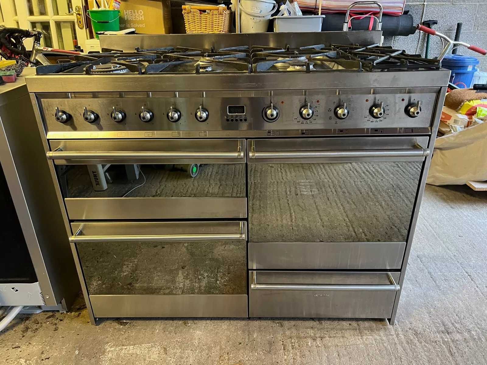 Kuchnia smeg 110 cm inox  podgrzewacz grill 2 piekarniki i 60 innych