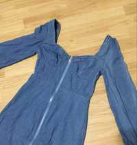Джинсова трендова сукня з корсетом на дюймовочку XXS/Missguided