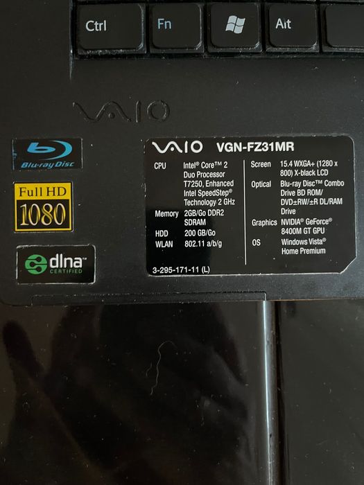 Ноутбук SONY VAIO VGN-FZ31MR б/у 2008 р.