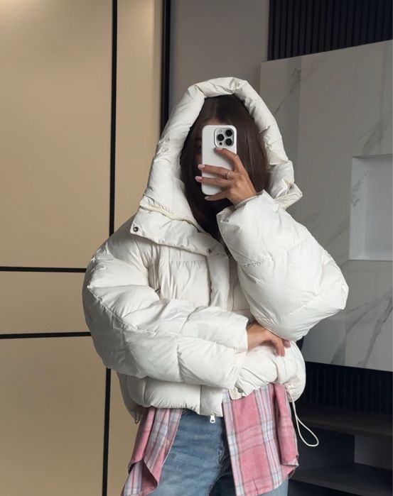 Куртка жіноча, пуховик жіночий, біла куртка