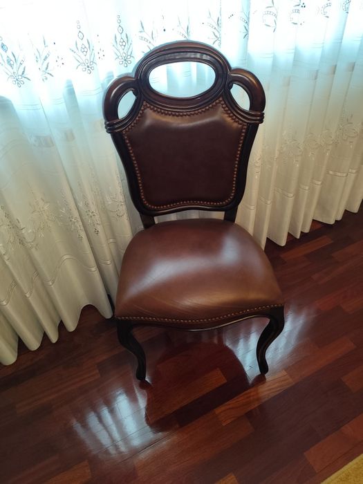 Cadeiras de sala em pele