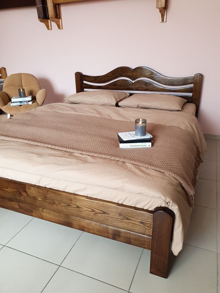 Ліжко дерев'яне,140/200,160/200,180/200,міцний ясен.Двоспальне