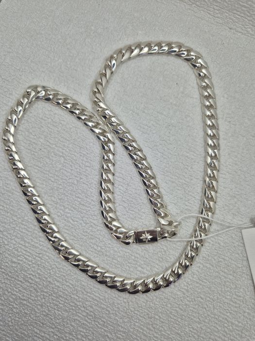 Срібний ланцюг 62см, Кубалінк, панцирний, срібло 925 проби