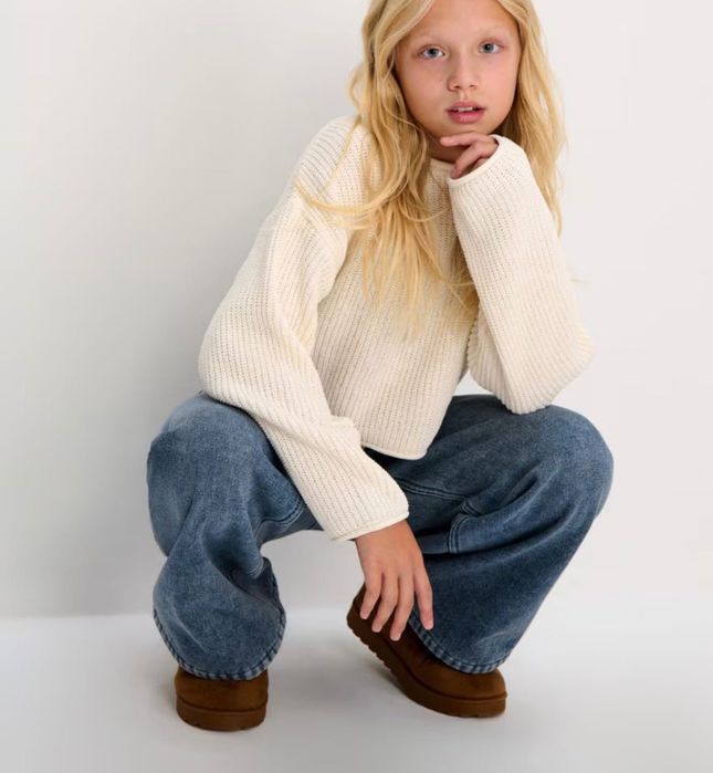 Джинси на флісі 146 152 158 широкі wide leg утеплені джинси