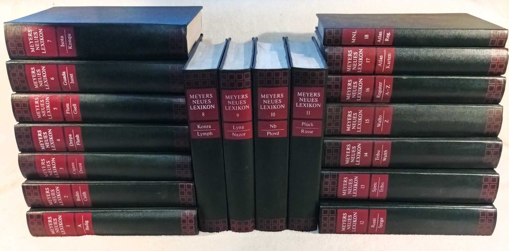 Meyers Neues Lexikone. Komplet 18 tomów.
