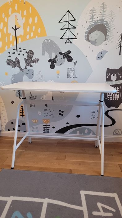 Biurko Ikea podnoszone GLADHÖJDEN, białe, 100x60cm