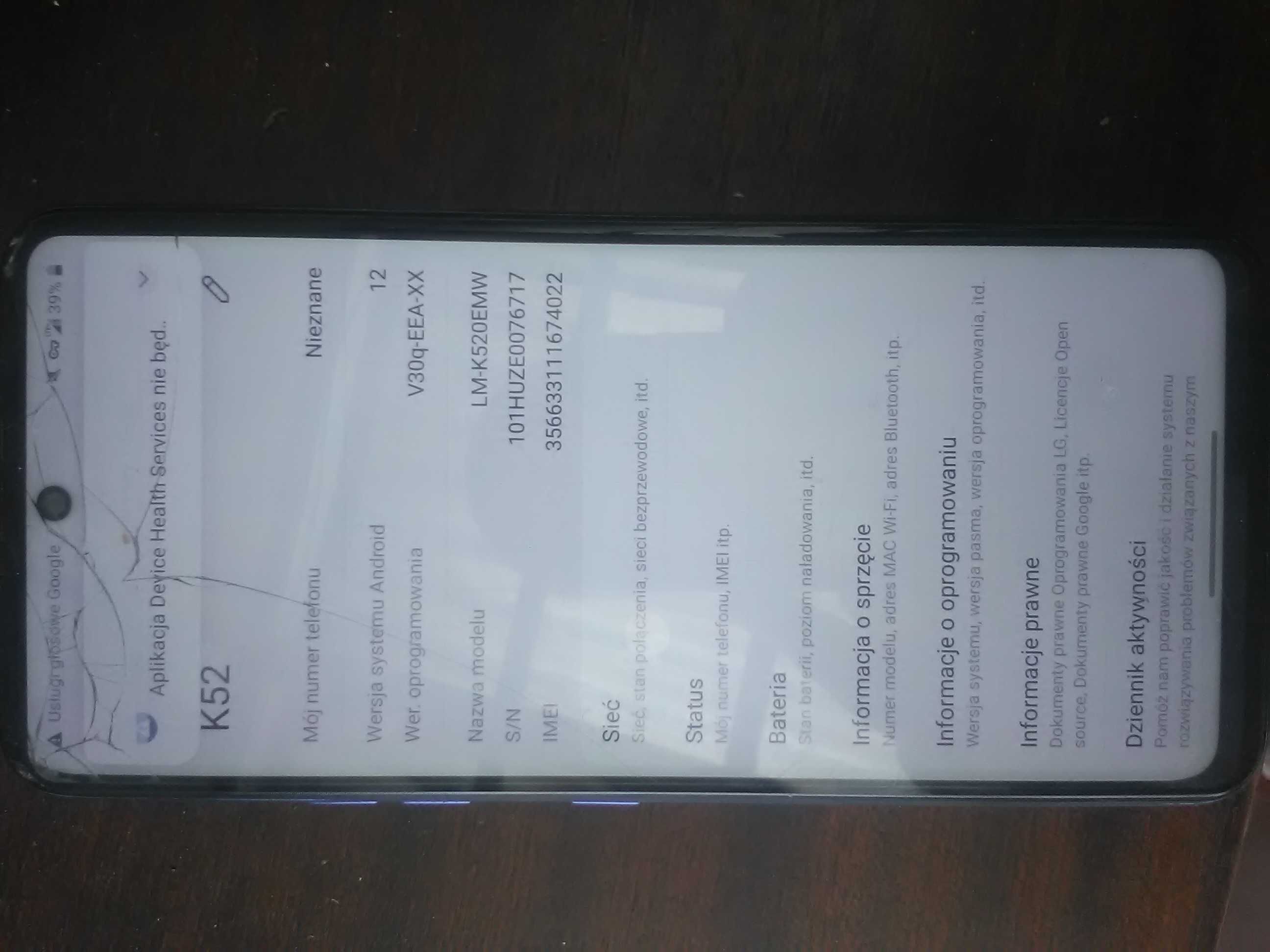 Telefon  LG 6.6 cala z Androidem 12