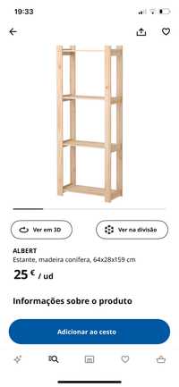 Estante de pinho IKEA nova