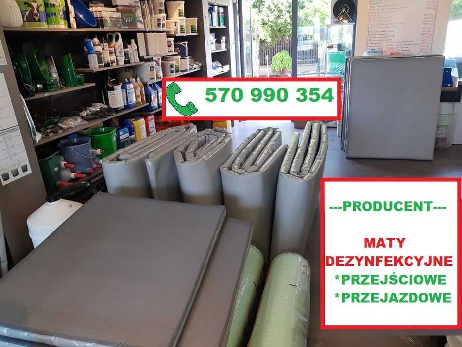 Mata 80x400x5, maty dezynfekcyjne na zatrzymywanie Ptasiej Grypy, ASF
