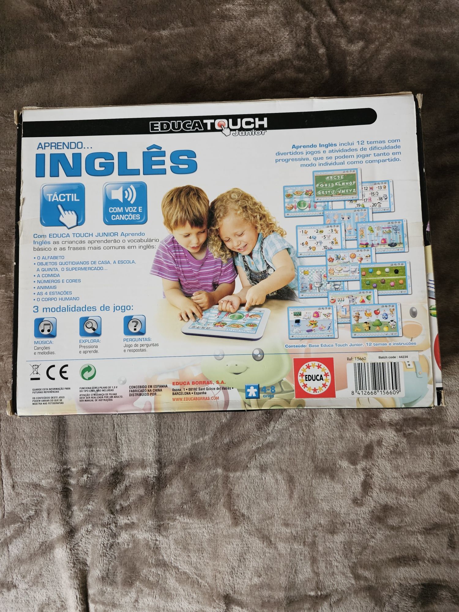 Jogo para aprender inglês, touch