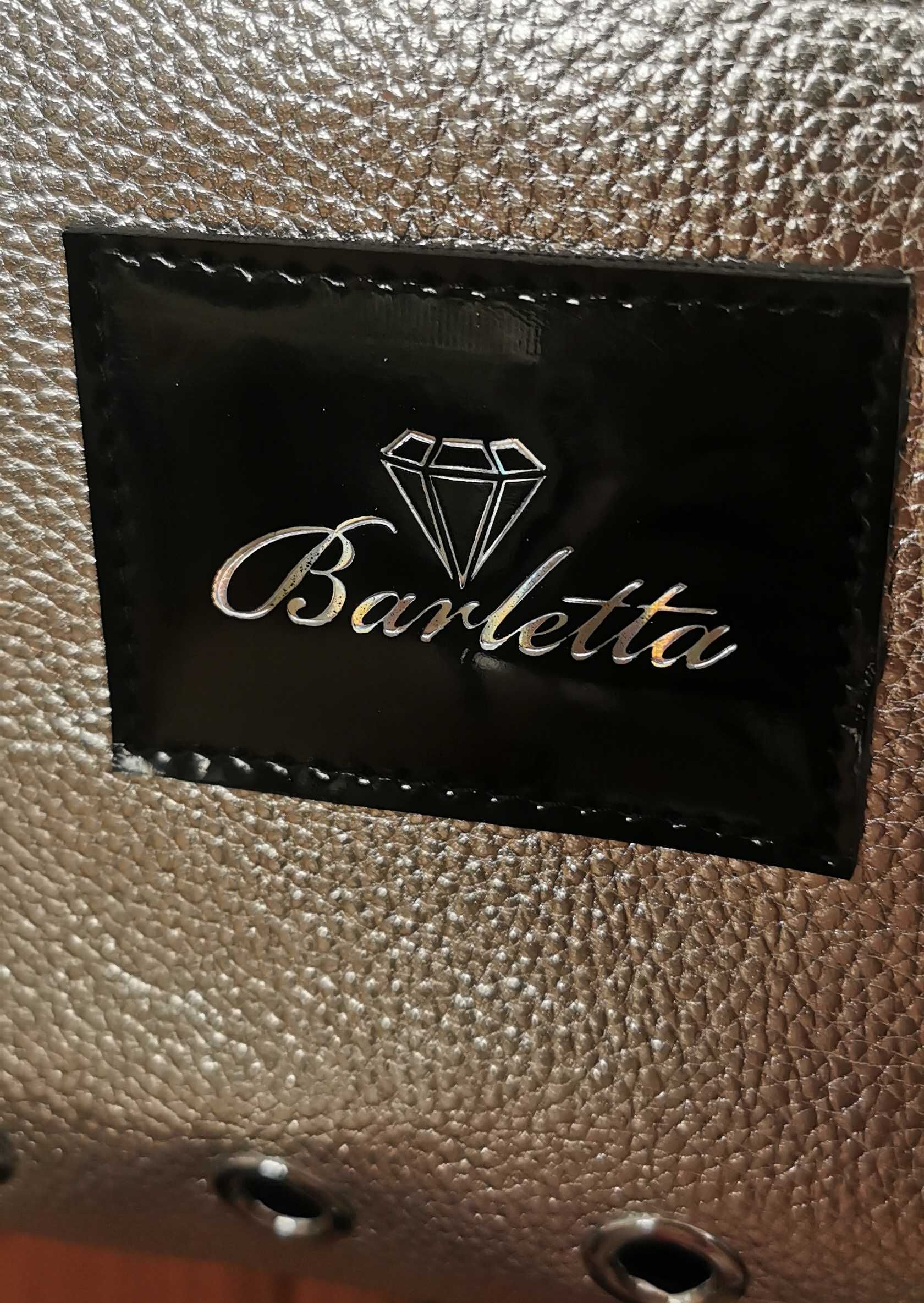 Barletta torebka z diamentem listonoszka czarno-srebrna półlakier A4
