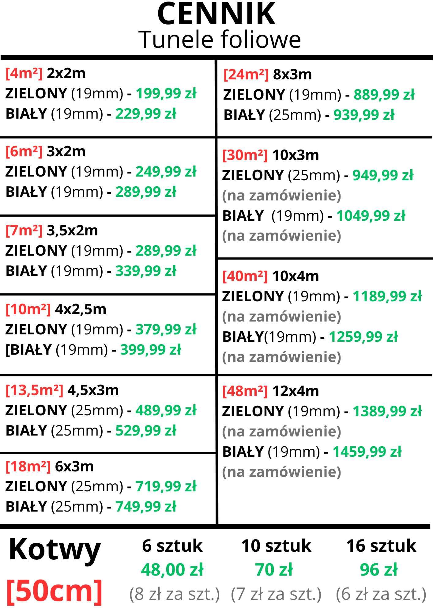 Tunel Ogrodowy Foliowy Szklarnia [FOLIA + STELAŻ] Biały (7m²) 3,5x2x2m