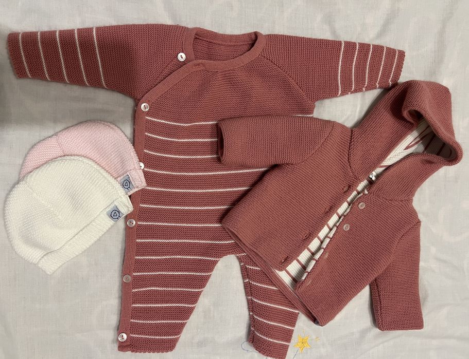 Набір дитячих речей (чоловічок, кофтинка з капюшоном, шапочка)