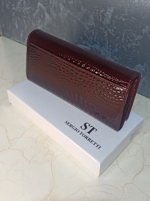 Кошелек женский кожаный лаковый ST гаманець жіночий шкіряний