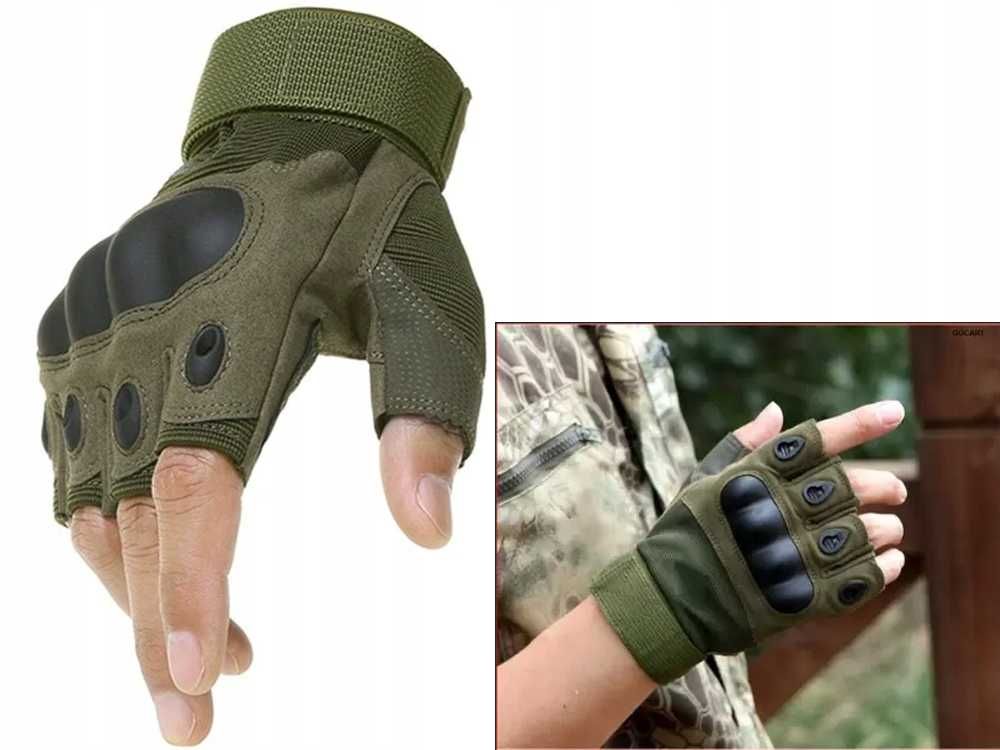 Rękawice taktyczne bez palców wojskowe survival XL