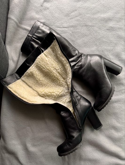 Кожаные зимние сапоги ,38р