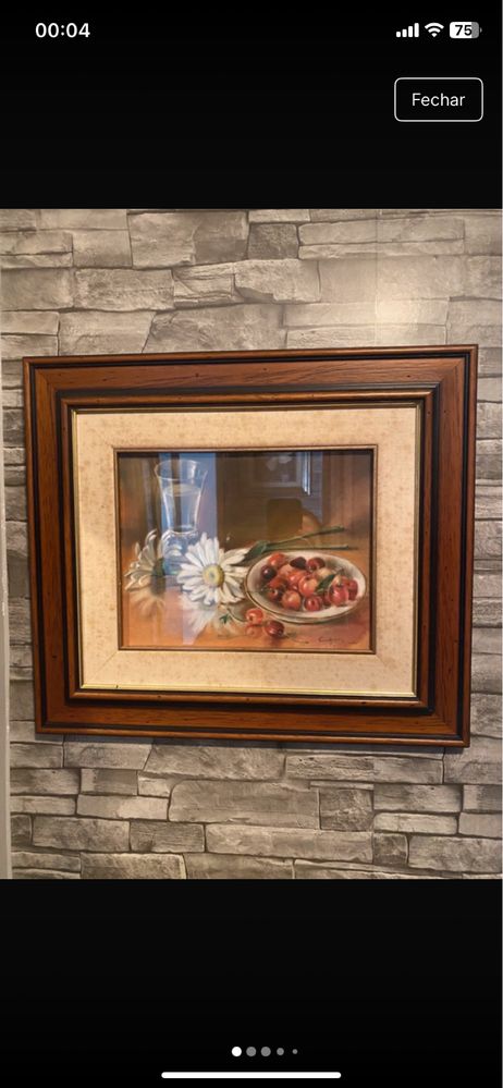 Quadro moldura wm madeira castanha