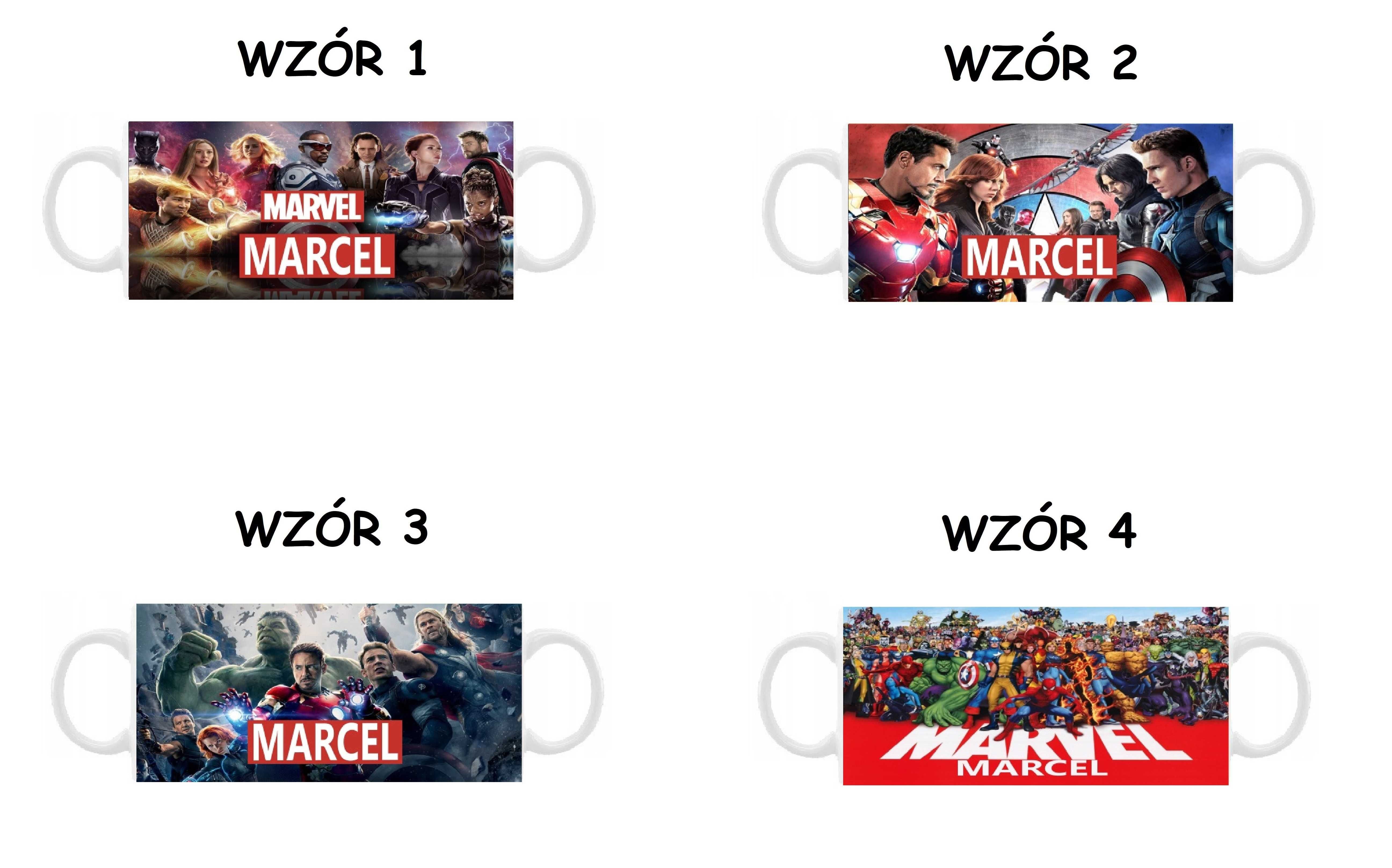 Kubek z nadrukiem Marvel, różne wzory plus imię