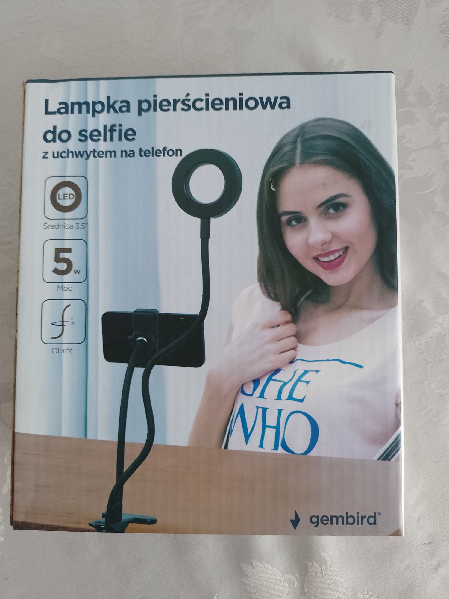 Lampka pierscieniowa do selfie z uchwytem na telefon