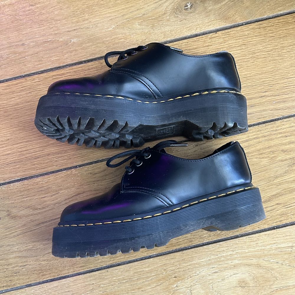 czarne buty dr martens quad 1461 black polished smooth retro