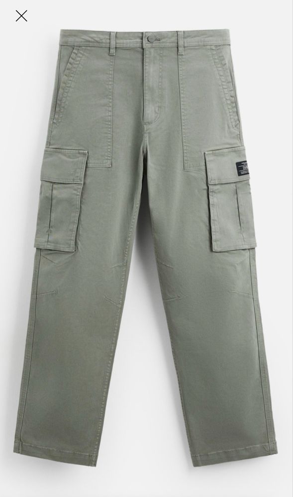 Calças Cargo Zara Relaxed Fit | Tamanho [38] | Caqui | Pouco uso