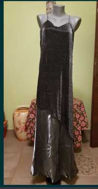 Srebrna sukienka, suknia r.38