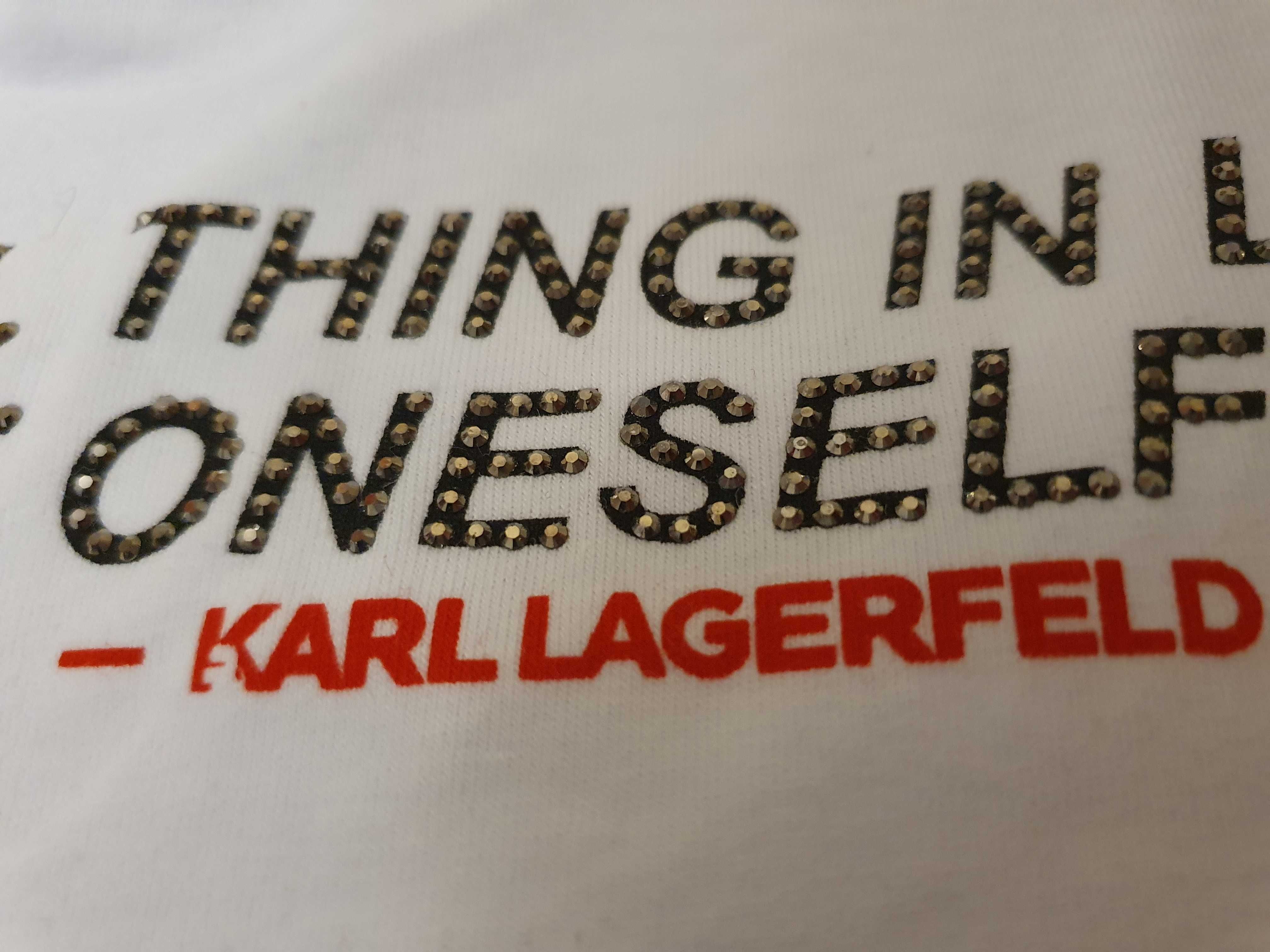 NOWA koszulka damska Karl Lagerfeld M L 40 XL ikonik piękny t-shirt