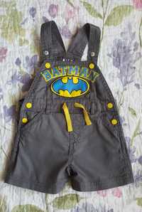 Krotkie spodenki ogrodniczki Batman r.3-6m